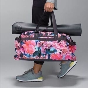 lululemon athletica Pink Floral Travel Duffle
